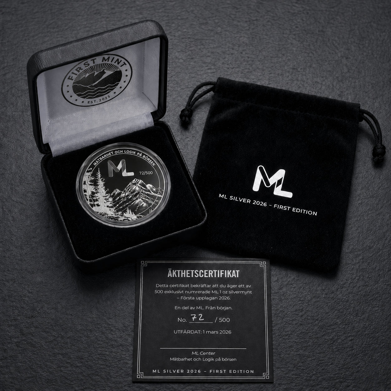 ML Graverat silver mynt